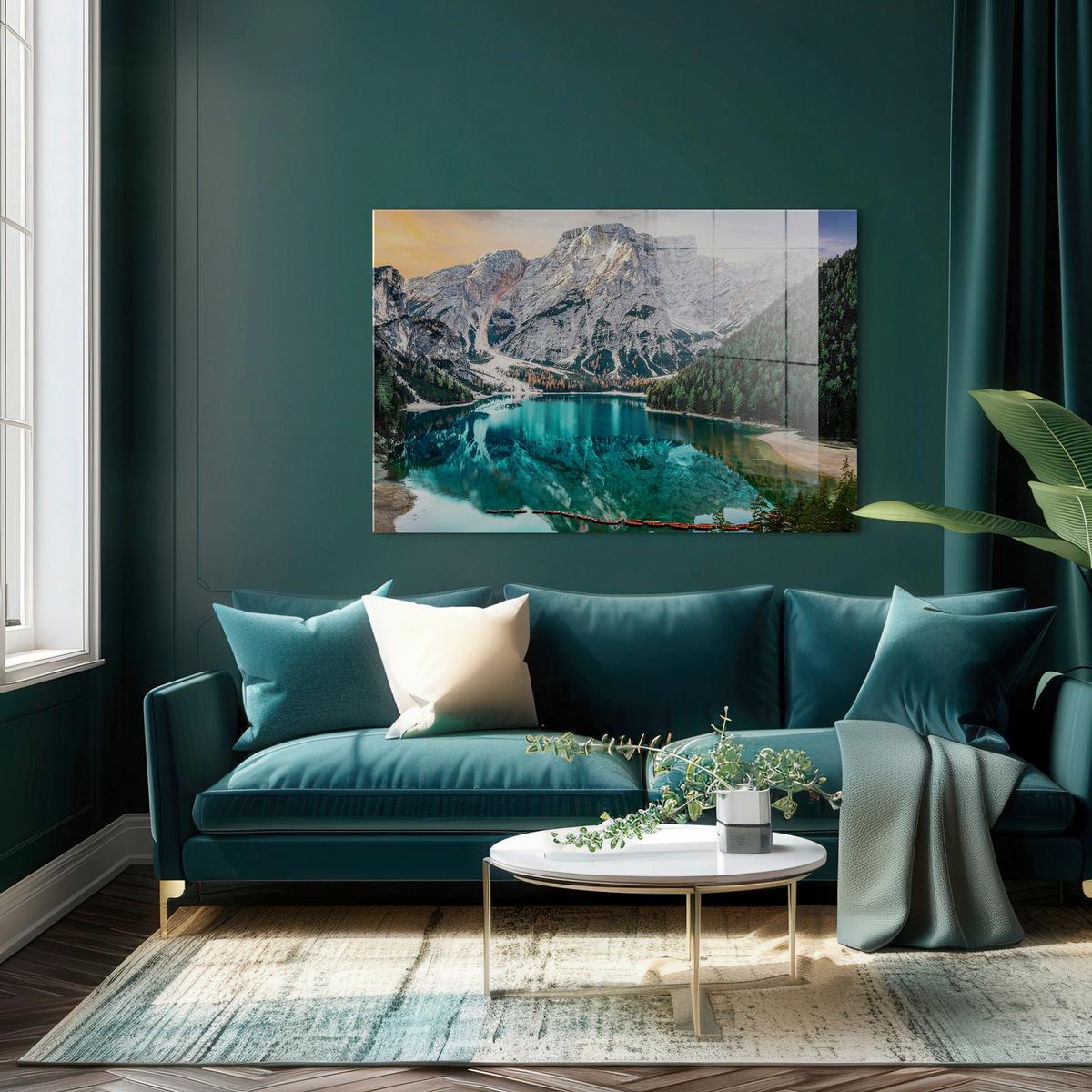 Glasbild Multicolor ca. 120x80cm - Multicolor, Basics, Glas/Papier (120/80cm)