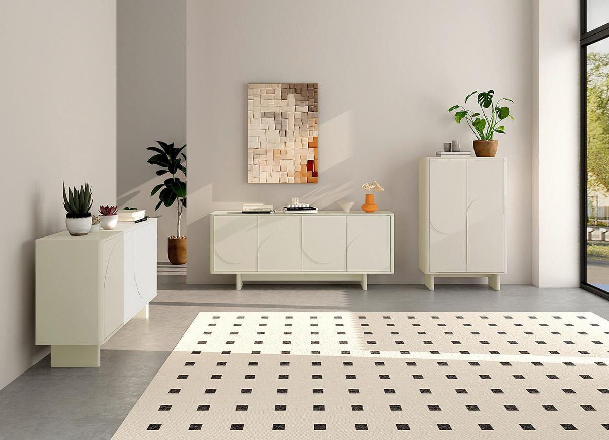 KOMODA WYSOKA HARMONY - kaszmir, Design, materiał drewnopochodny (80/130/40cm) - Xora