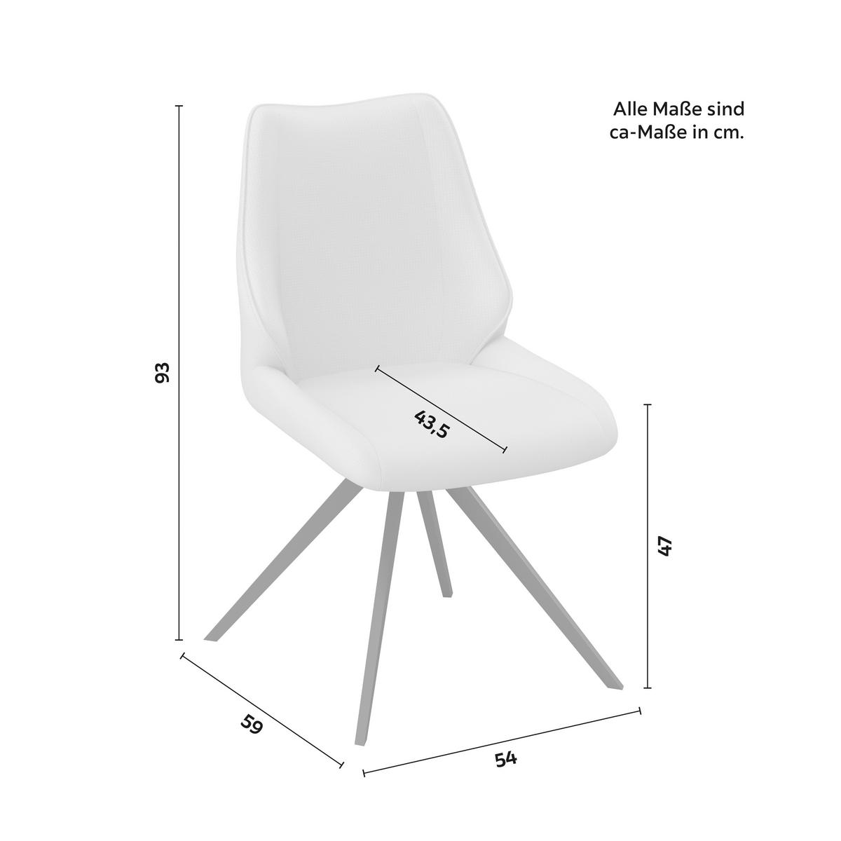 Stuhl Milana Hellgrau Webstoff Drehbar Gepolstert - Hellgrau/Schwarz, MODERN, Holz/Textil (54/93/59cm) - Bessagi Home