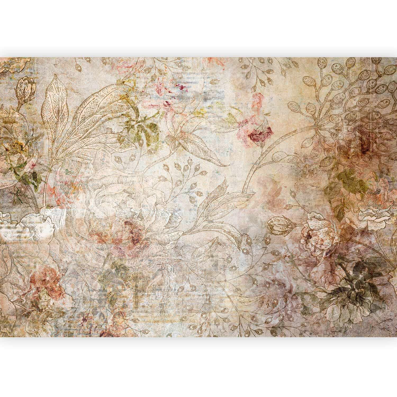 Fototapeta Old Postcard, 250x175cm - barve konjaka/svetlo siva, Trendi, tekstil (250/175cm) - artgeist