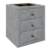 Nočna Omarica Brisbane, Siva, Z Brezžičnim Polnjenjem - črna/siva, Trend, umetna masa/steklo (49,5/56,5/46cm) - Premium Living