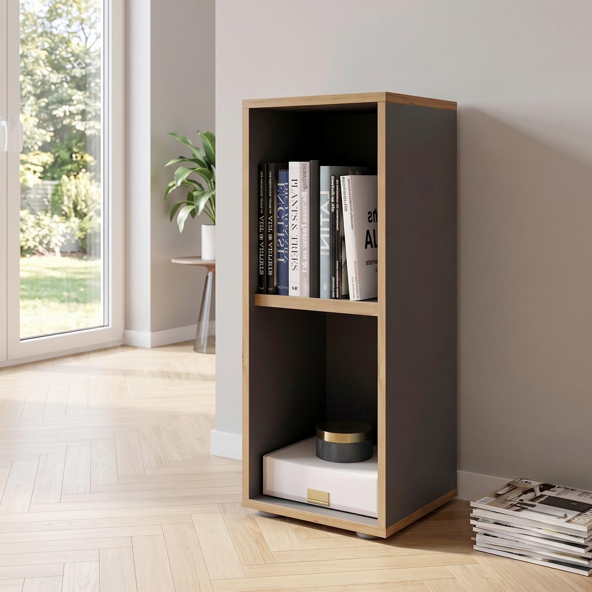 Aktenregal Anthrazit/honigeiche - Honigeiche/Anthrazit, Design, Holzwerkstoff/Kunststoff (30/74/33cm) - P & B