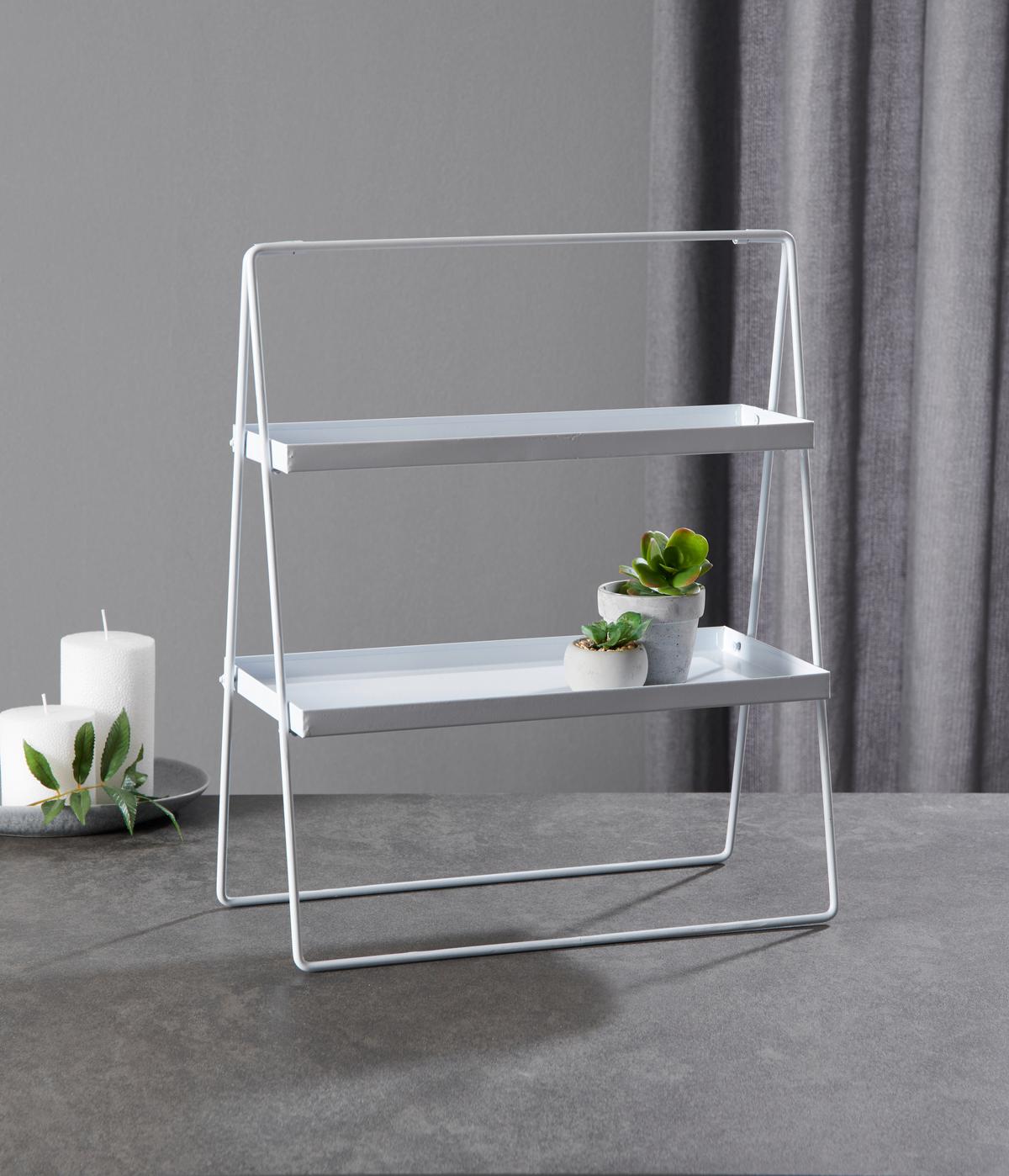 Dekor Polc Minna - fehér, Basics, fém (44/53/21,5cm) - Premium Living