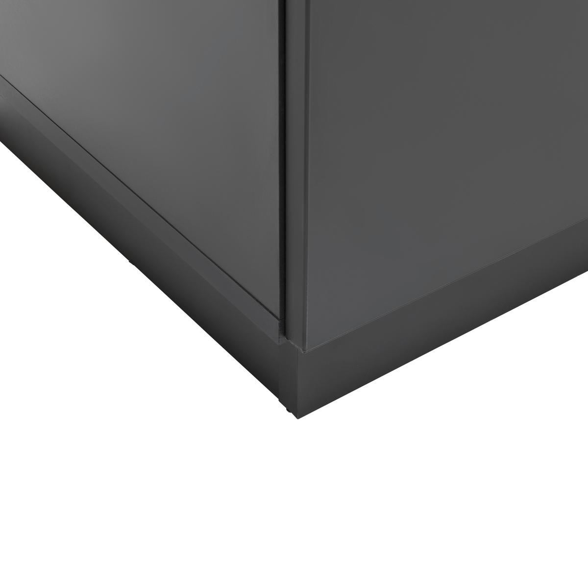 Highboard Samu Anthrazit/Eichefarben - Eichefarben/Anthrazit, MODERN, Glas/Holzwerkstoff (90,2/140/35cm) - Mömax