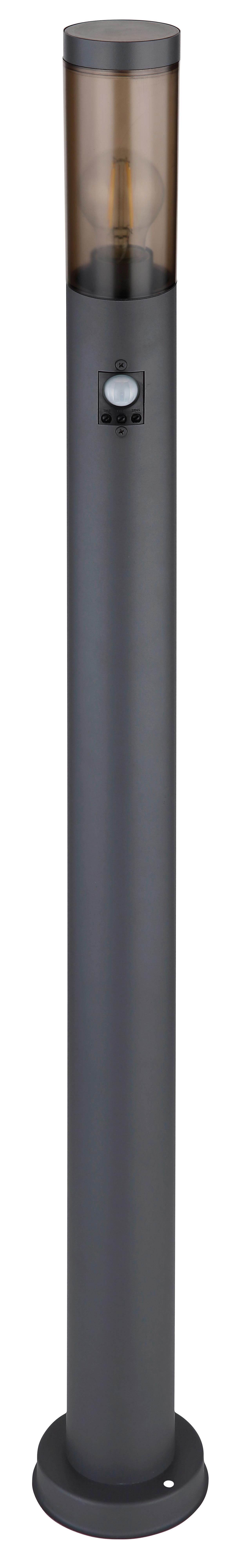 Außenleuchte Boston in Grau/Anthrazit max. 15 Watt - Anthrazit/Grau, Design, Kunststoff/Metall (12,7/110cm) - Globo