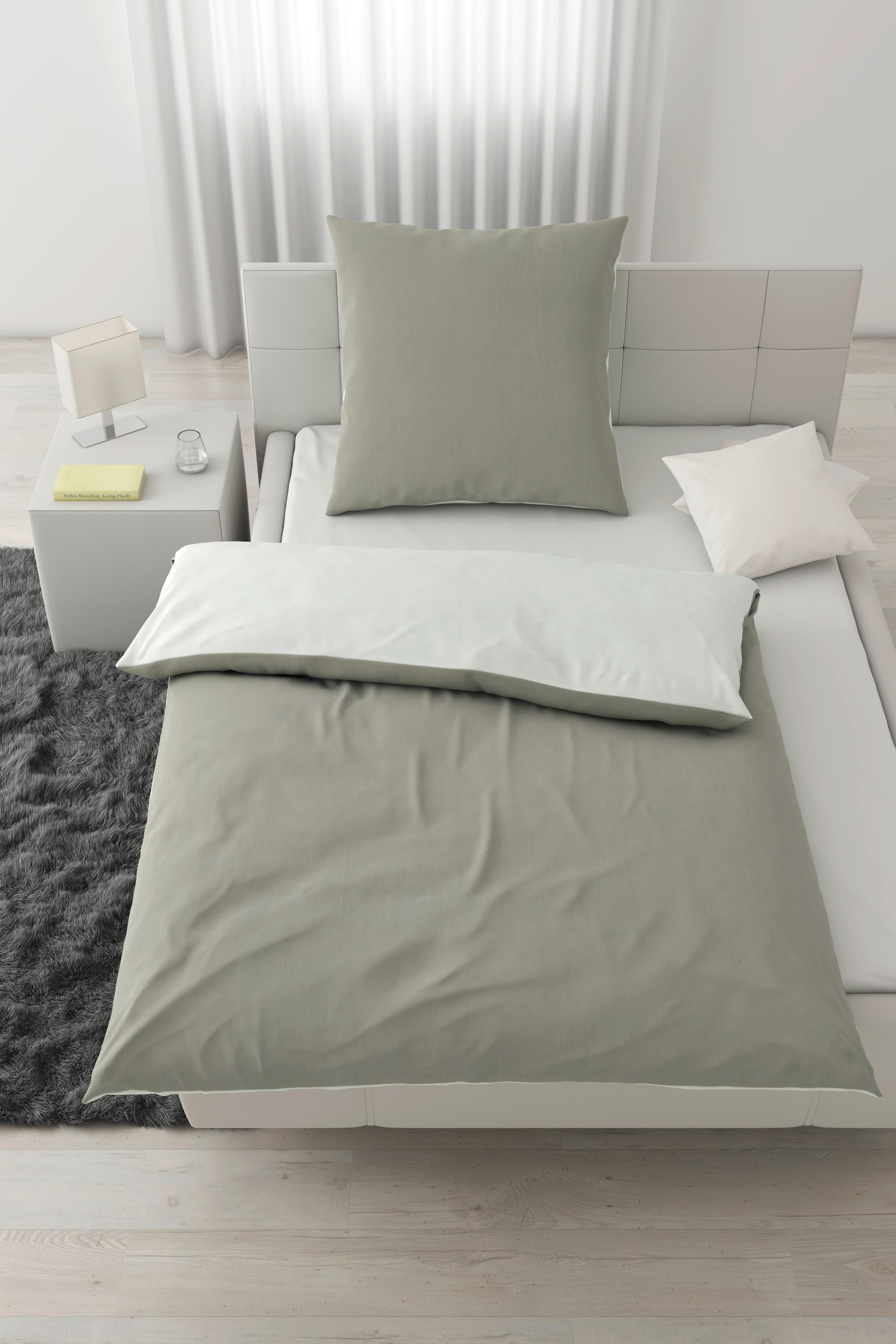 Bettwäsche Annika in Grün ca. 135x200cm - Hellgrün/Grün, Textil (135/200cm) - Modern Living