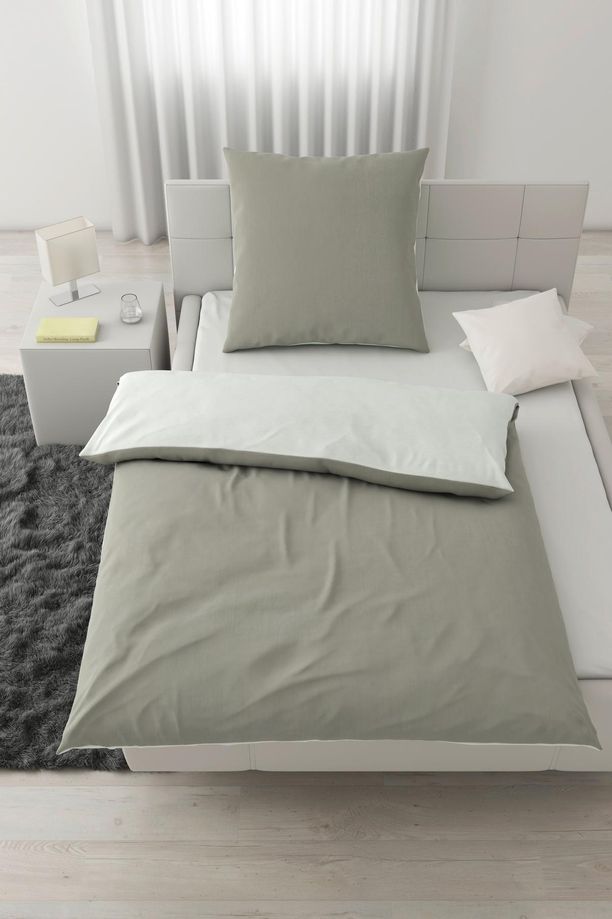 Bettwäsche Annika in Grün ca. 135x200cm - Hellgrün/Grün, Textil (135/200cm) - Modern Living