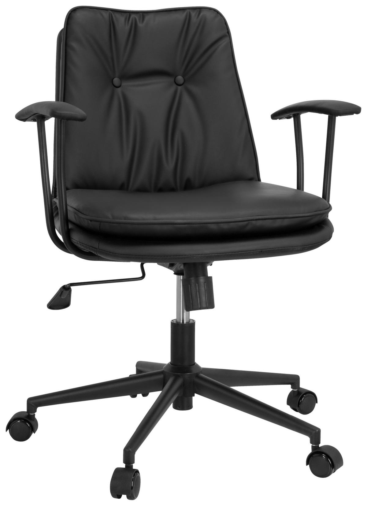 Pisarniški Stol Smallo, Črna - črna, Basics, kovina/umetna masa (59/84/59cm) - MID.YOU