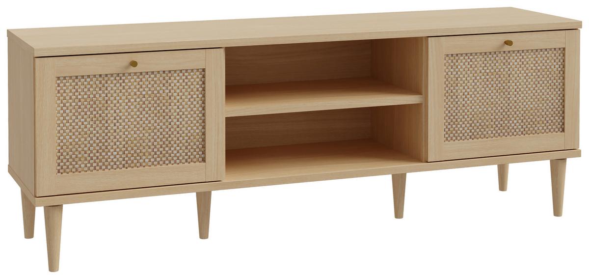 TV-Element Calasetta Eichefarben - Eichefarben/Goldfarben, Natur, Holz/Holzwerkstoff (159,8/57,8/41,4cm) - Premium Living