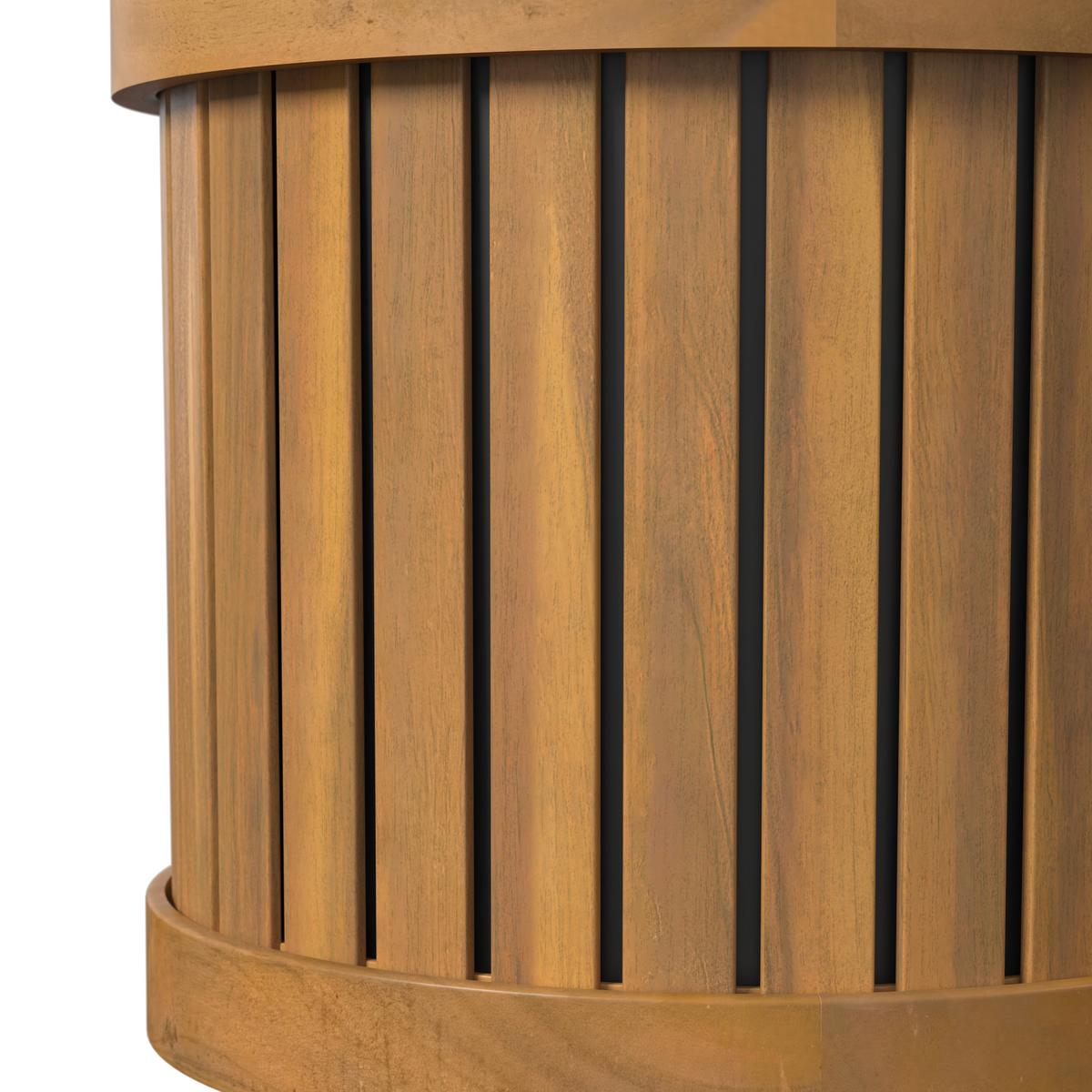 Hochbeet Marlo Echtholz massiv Ø 48 cm - Schwarz/Akaziefarben, MODERN, Holz/Kunststoff (48/44/48cm) - Bessagi Garden