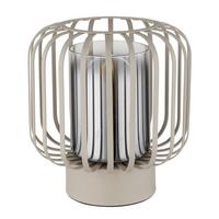 Stolna Svjetiljka Alfred - siva/boje pijeska, Design, staklo/metal (18/19cm) - Globo