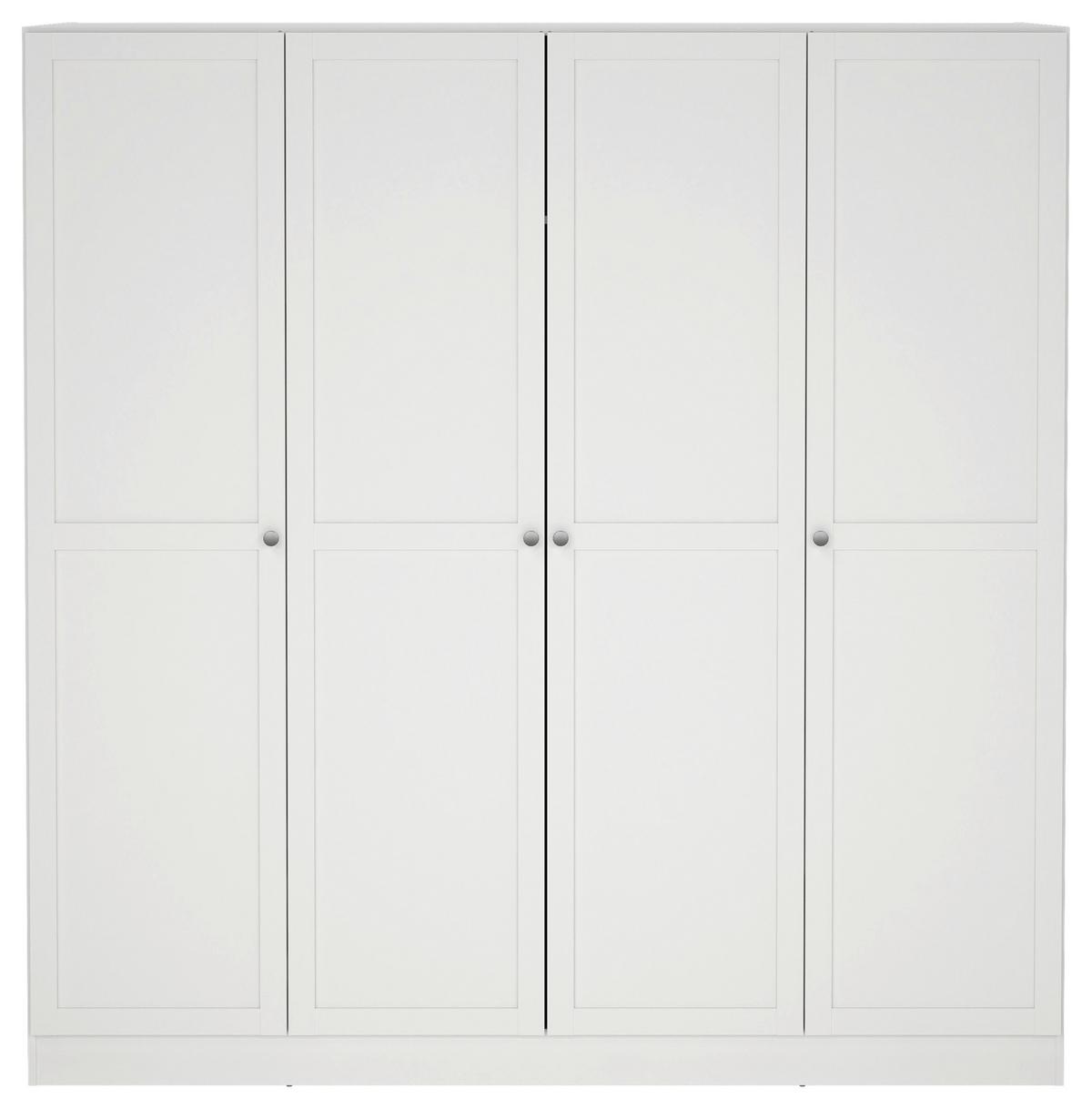 SZAFA UCHYLNA BILLUND - kolor srebrny/biały, Modern, materiał drewnopochodny/metal (195,5/200/61,7cm) - MID.YOU