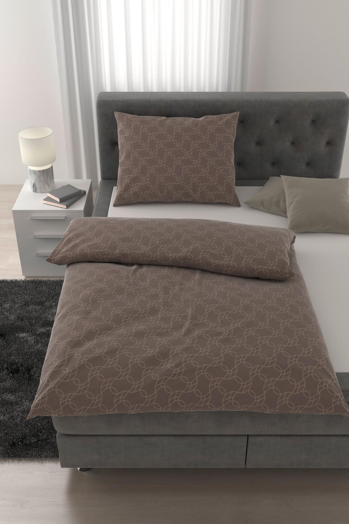 Posteljnina Arc - rjavosiva, Romantika, tekstil (140/200cm) - Mömax