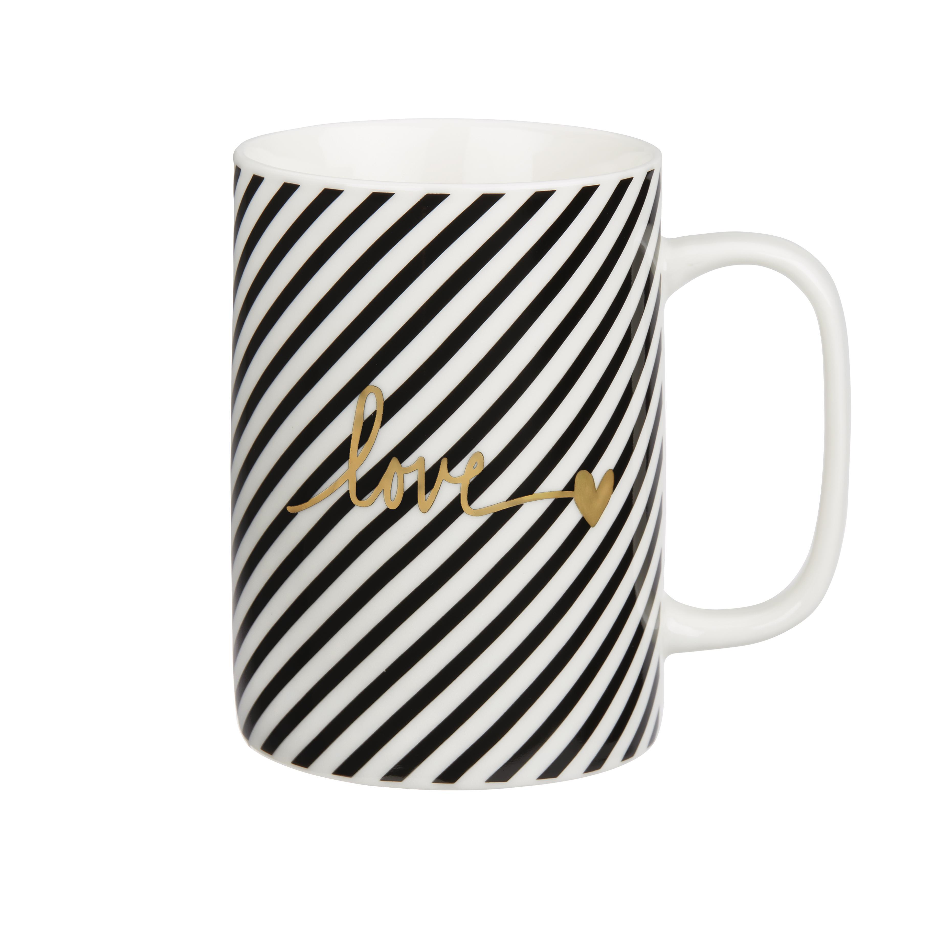 Kaffeebecher Gloria aus Keramik ca. 350ml - Goldfarben/Schwarz, MODERN, Keramik (7,9/10,8cm) - Mömax modern living