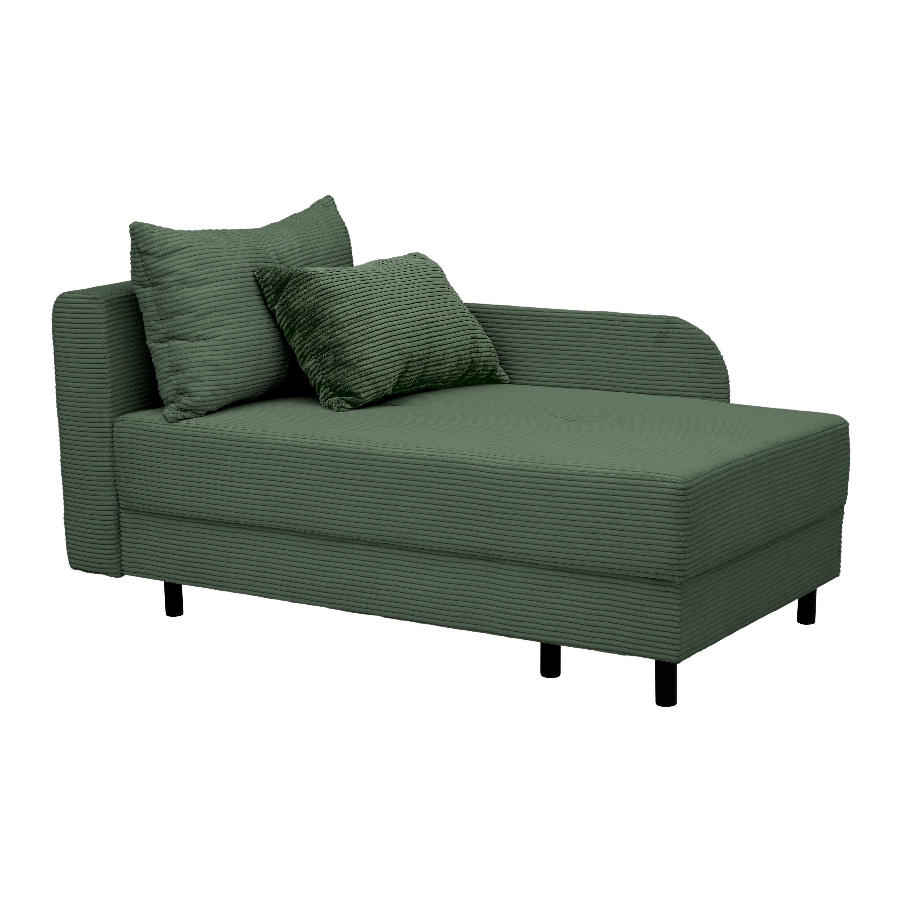 Liege Nova Olivgrün - Schwarz/Olivgrün, MODERN, Holz/Textil (85/62/145cm) - Mömax