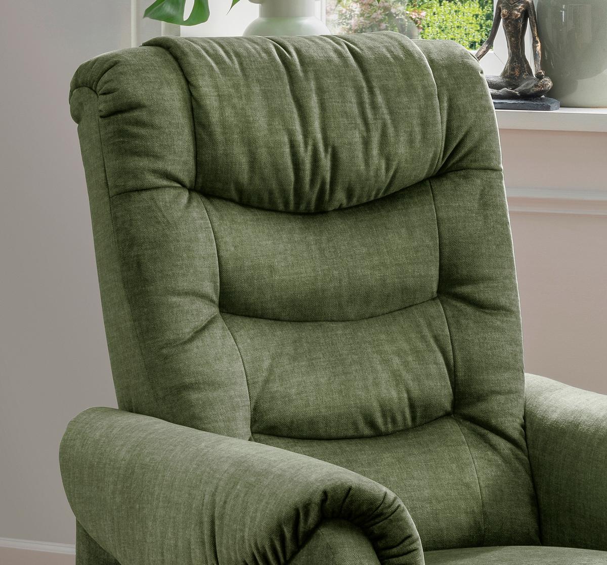 Fernsehsessel Nino Dunkelgrün Velours - Dunkelgrün/Schwarz, Design, Kunststoff/Textil (76/106/94cm) - Livetastic