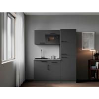 Küchenblock Oliver m. Geräten Grau - Grau, Trend, Holzwerkstoff/Metall (160cm) - Respekta