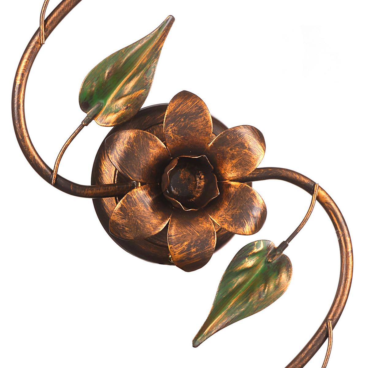 Deckenleuchte Miranda Bronze/Olivgrün max. 6 Watt - Bronzefarben/Olivgrün, ROMANTIK / LANDHAUS, Glas/Metall (70/28/28cm)