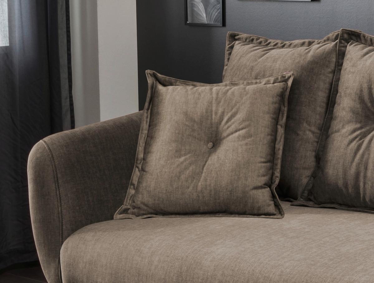 3-Sitzer-Sofa Baggio Braun Velours - Schwarz/Braun, MODERN, Holz/Textil (236/94/103cm) - Livetastic