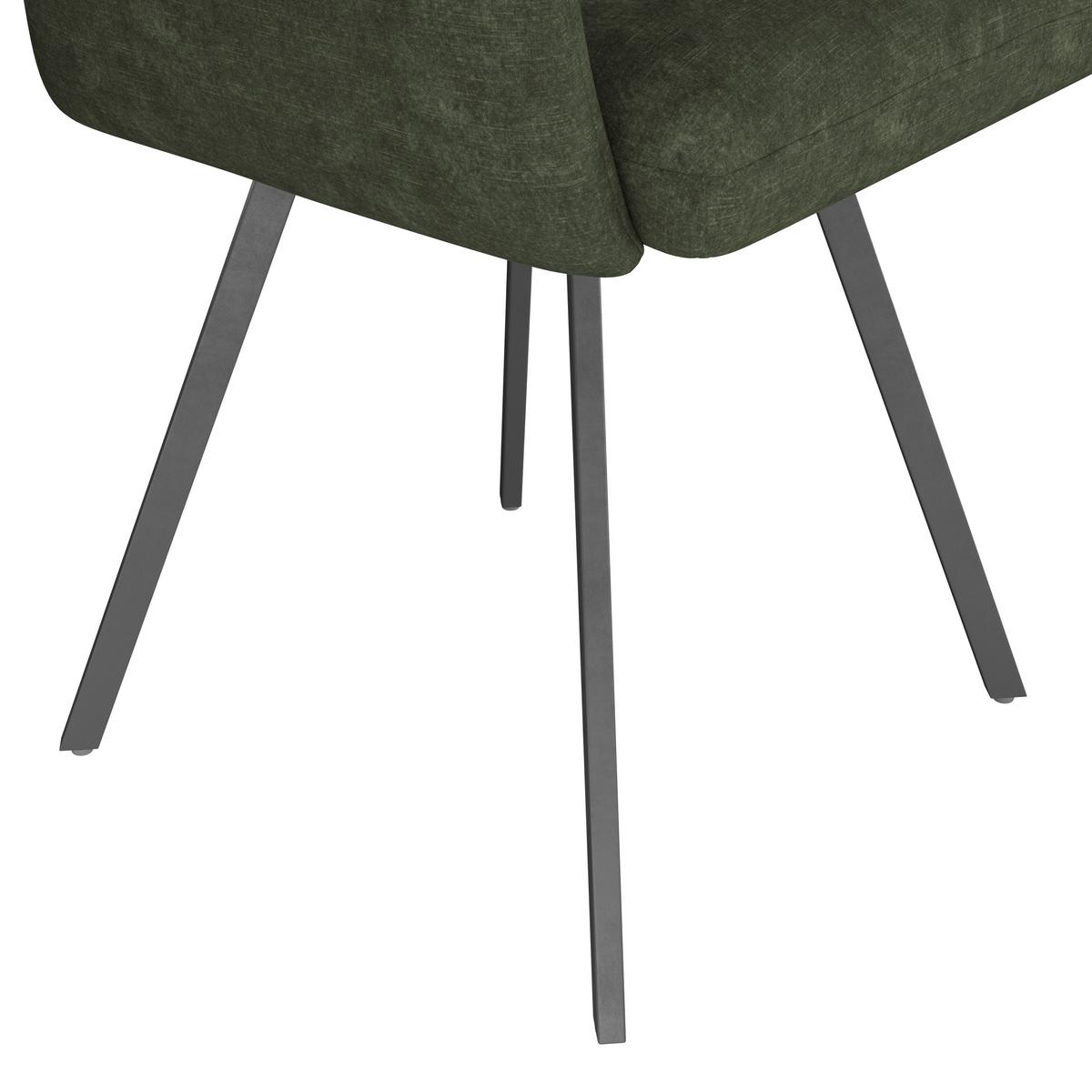 Naslanjač Johanna 2, Temno Zelena, Žamet - črna/temno zelena, Trendi, kovina/tekstil (57/90/60cm)