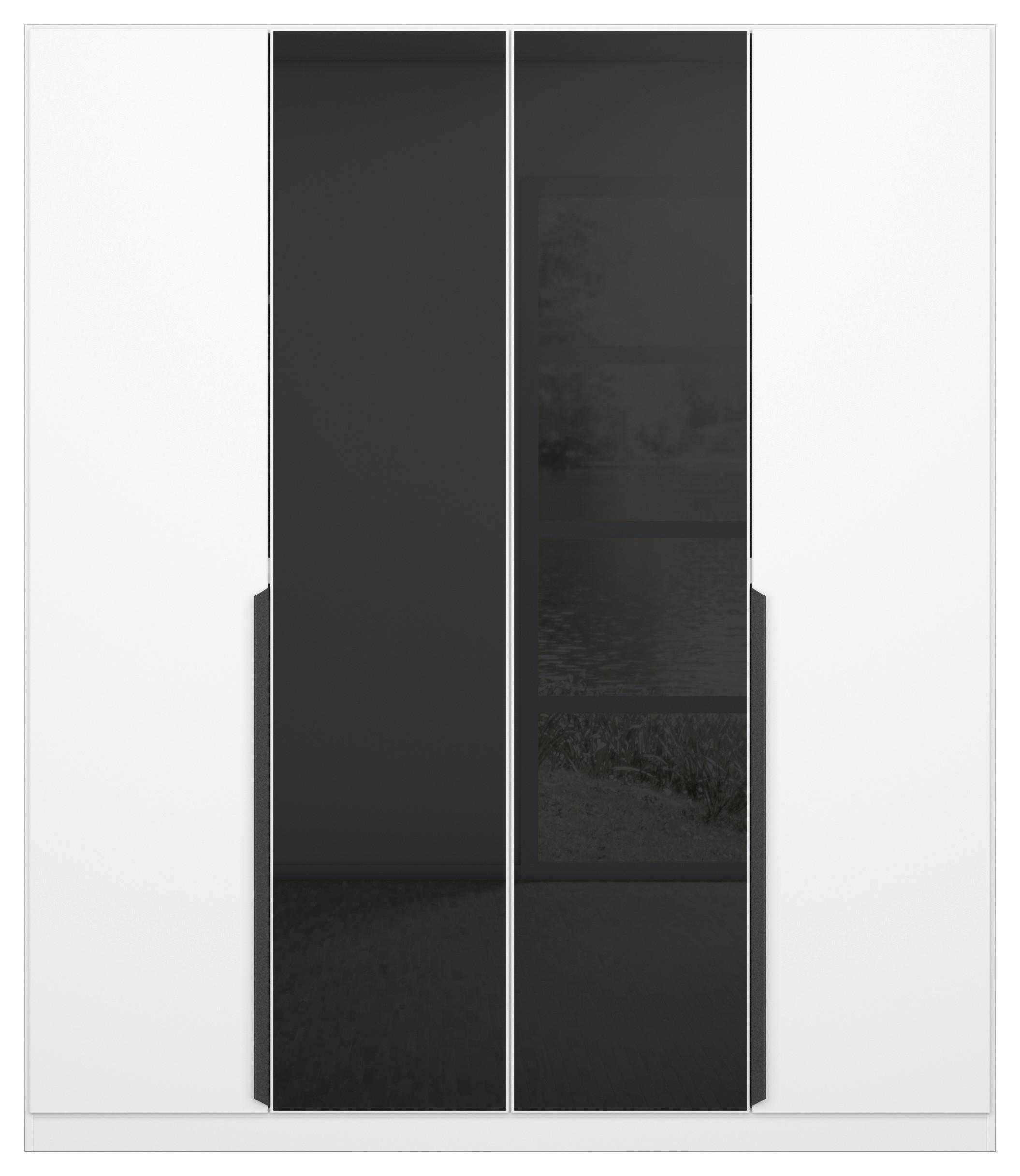 DULAP USI ROTATIVE ARTEMIS - alb/antracit, Modern, sticlă/material pe bază de lemn (181/210/54cm) - Modern Living