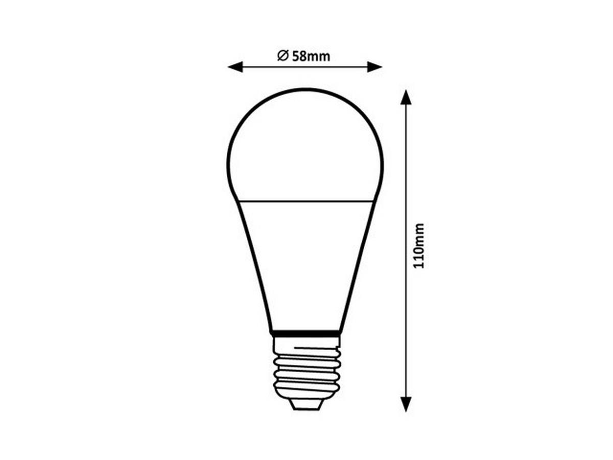LED Fényforrás E27 10w, 3000k - fehér, műanyag