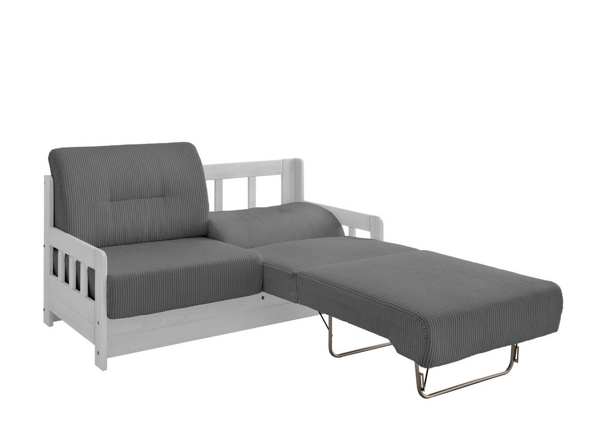 Schlafsofa Camino Holzkorpus Grau - Weiß/Grau, MODERN, Holz/Textil (154/88/90cm) - Livetastic