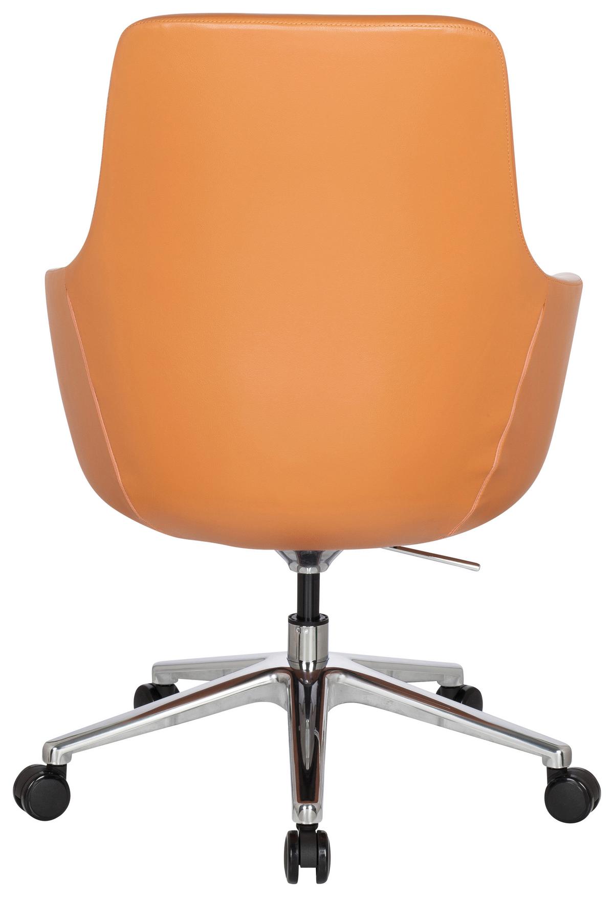 Pisarniški Stol Bareno, Oranžna - barve aluminija/oranžna, Moderno, kovina/umetna masa (65/104/54cm) - MID.YOU