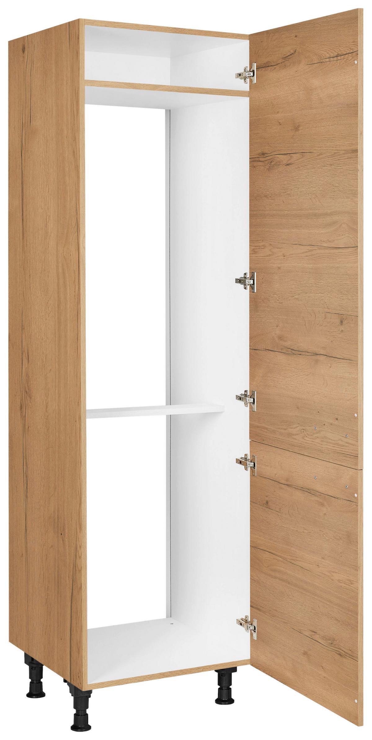 Geräteumbauschrank Structura Eiche - Eichefarben/Schwarz, MODERN, Holzwerkstoff/Metall (60/216,6/58cm) - Nobilia