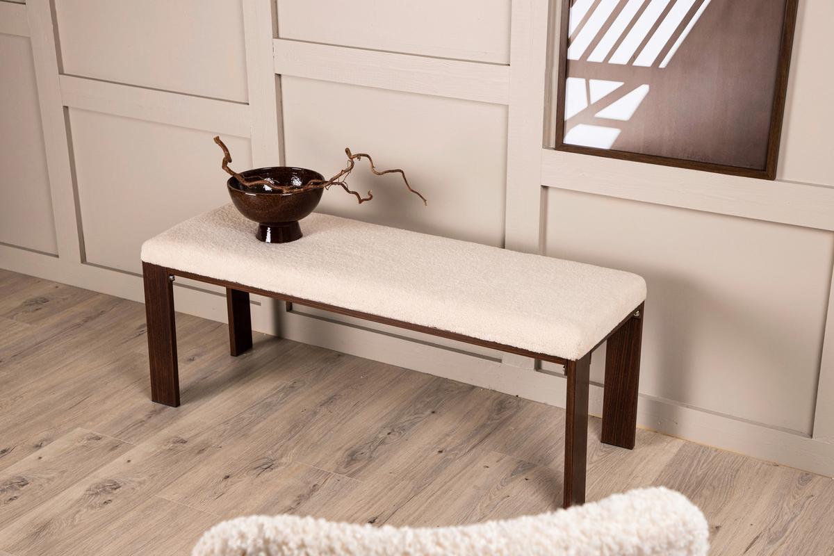 SITZBANK CHESTER - Walnussfarben/Weiß, Design, Textil/Metall (120/50/40cm) - Livetastic