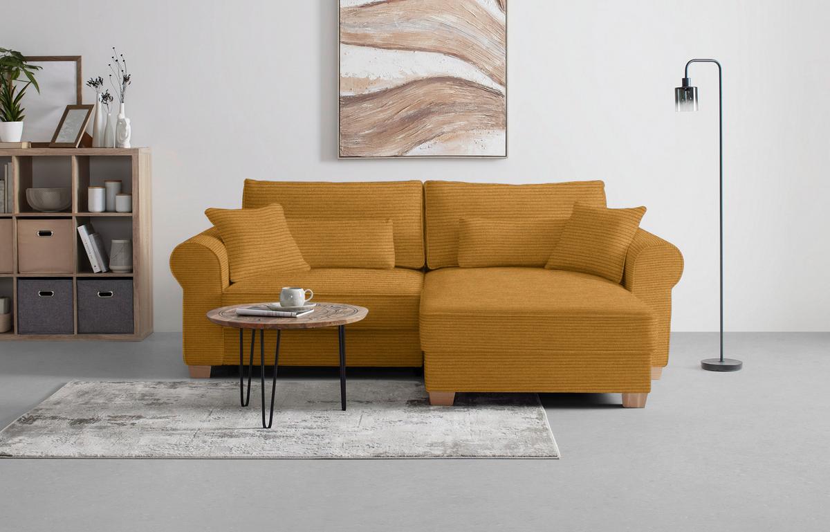 Wohnlandschaft Angelo Senfgelb - Senfgelb, MODERN, Holz/Holzwerkstoff (255/92/185cm) - Mömax
