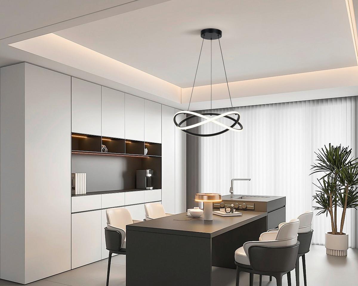 LAMPA WISZĄCA TESSA - czarny/biały, Trend, tworzywo sztuczne/metal (47/120cm) - Collet's Monde