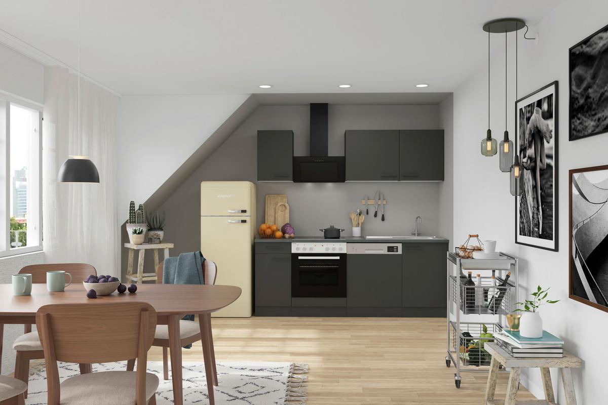 SZAFKA KUCHENNA GÓRNA OPTIKULT - antracytowy/czarny, Basics, materiał drewnopochodny/metal (100/57,6/34,6cm) - Optifit