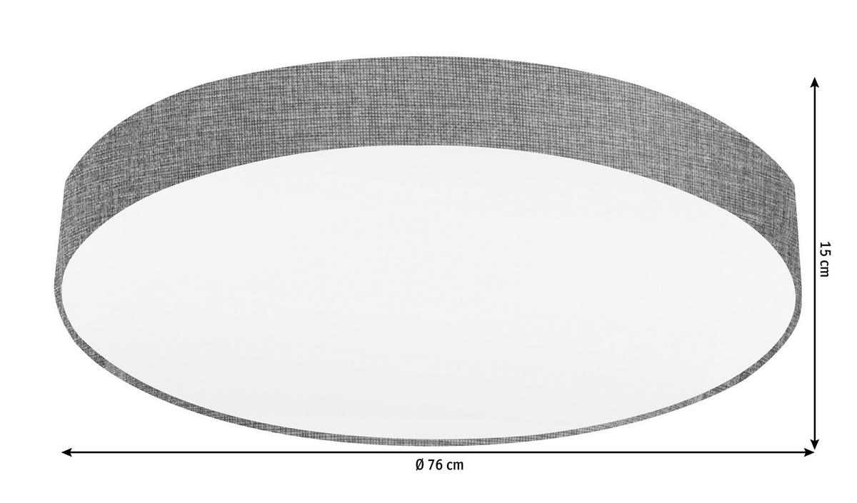 Deckenleuchte Pasteri 5-flammig - Weiß/Grau, Design, Textil/Metall (76/15cm) - Eglo