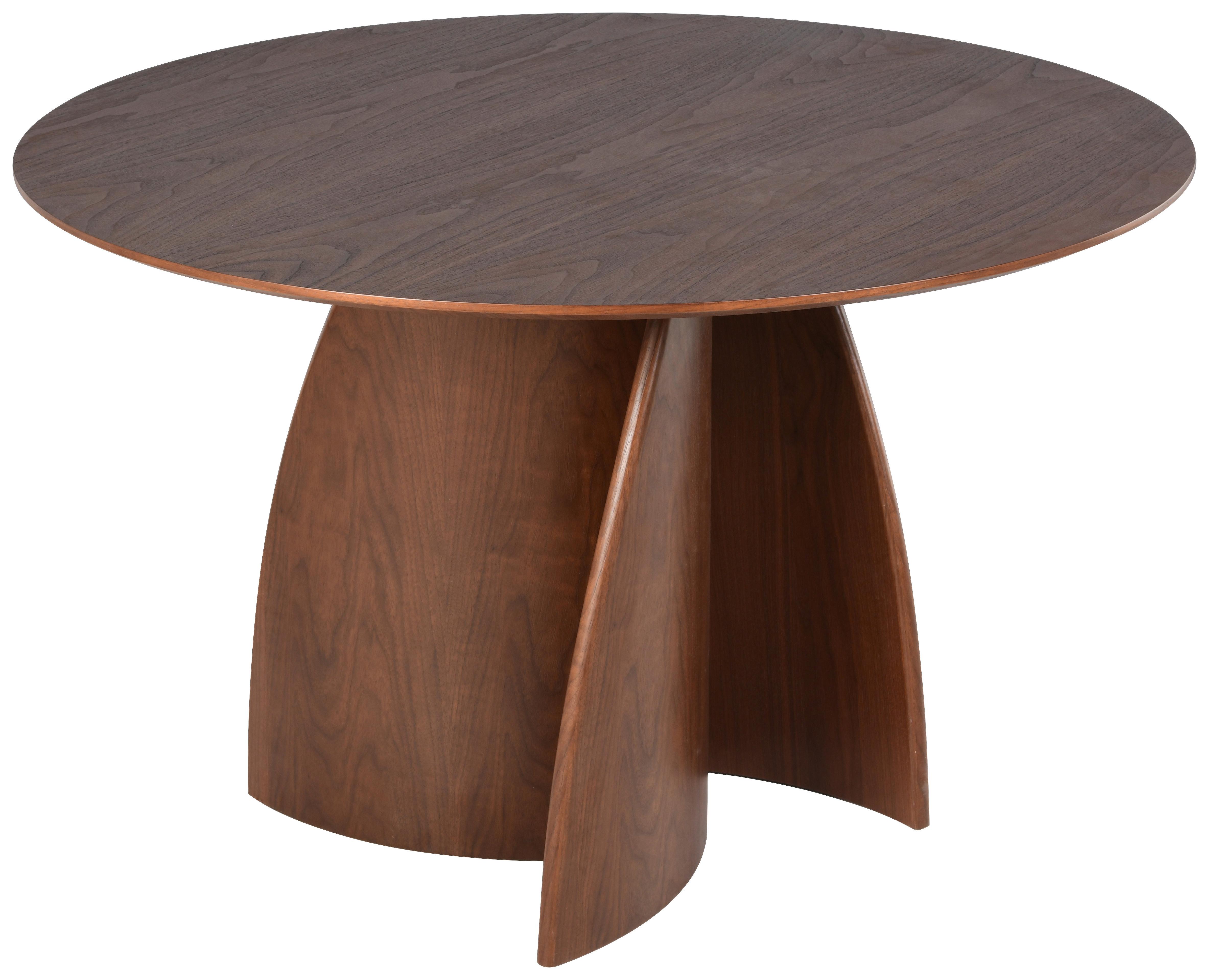 Jedilna Miza Atlas, Barva Oreha, Ø 120 - barva oreha, Moderno, leseni material/les (120/75cm) - Livetastic