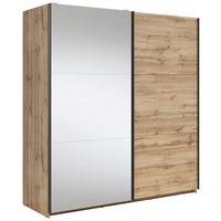 DULAP USI GLISANTE TETRIX - străveziu/stejar Wotan, Modern, sticlă/material pe bază de lemn (183/195,5/60cm) - MID.YOU
