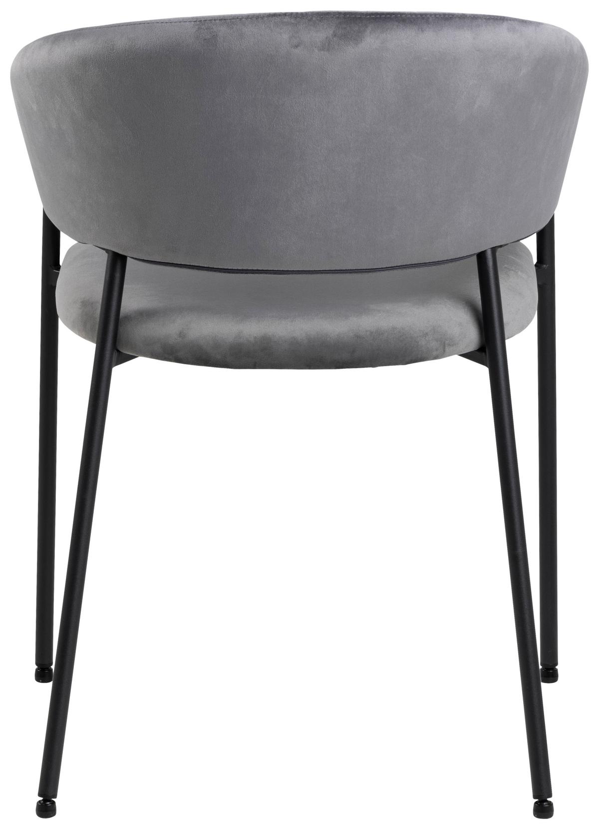 KRZESŁO Z PODŁOKIETNIKAMI ANN - ciemnoszary/czarny, Trend, metal/tkanina (54,5/77,5/54cm)