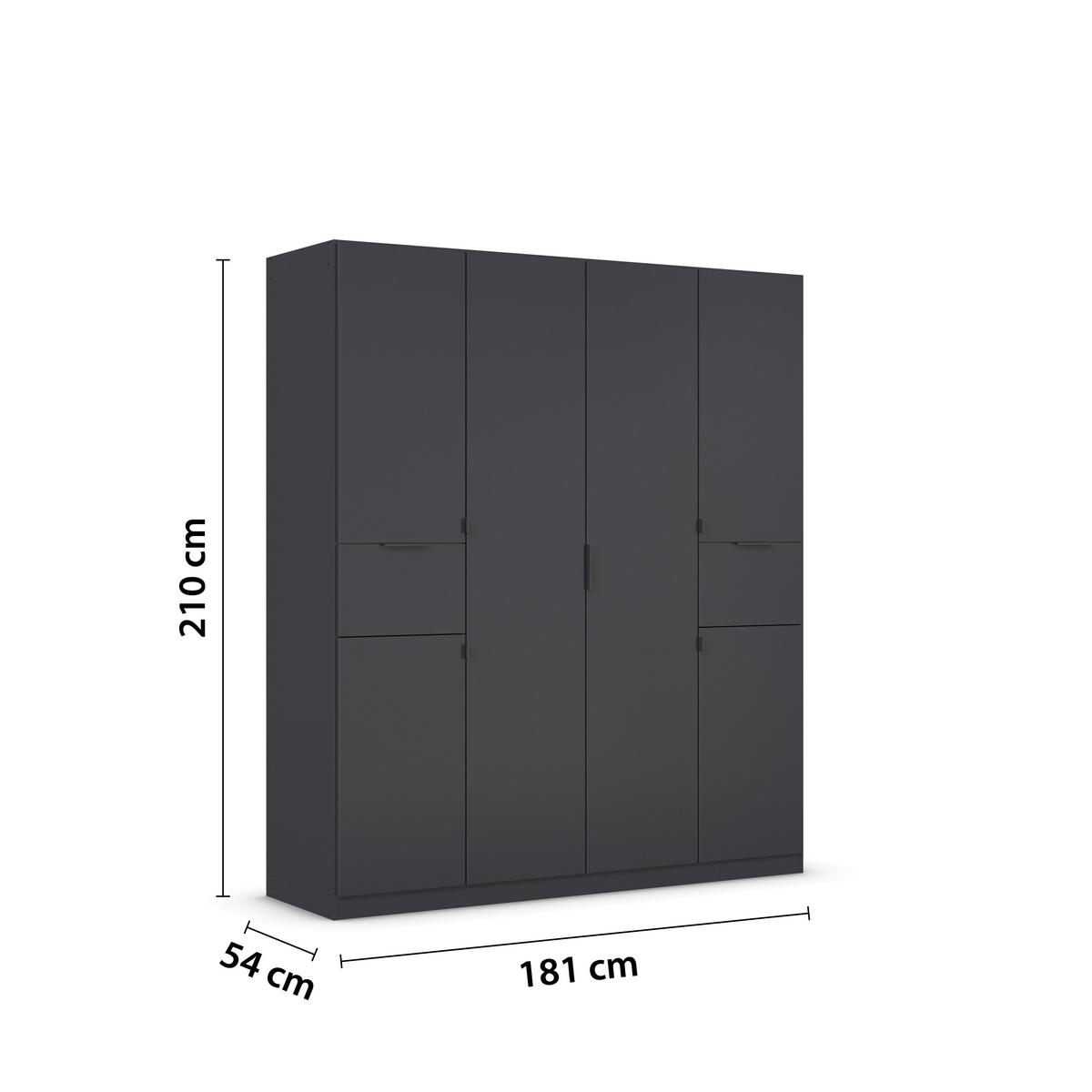 Ormar S Klasičnim Vratima Ticao - siva, Moderno, drvni materijal/metal (181/210/54cm) - Modern Living