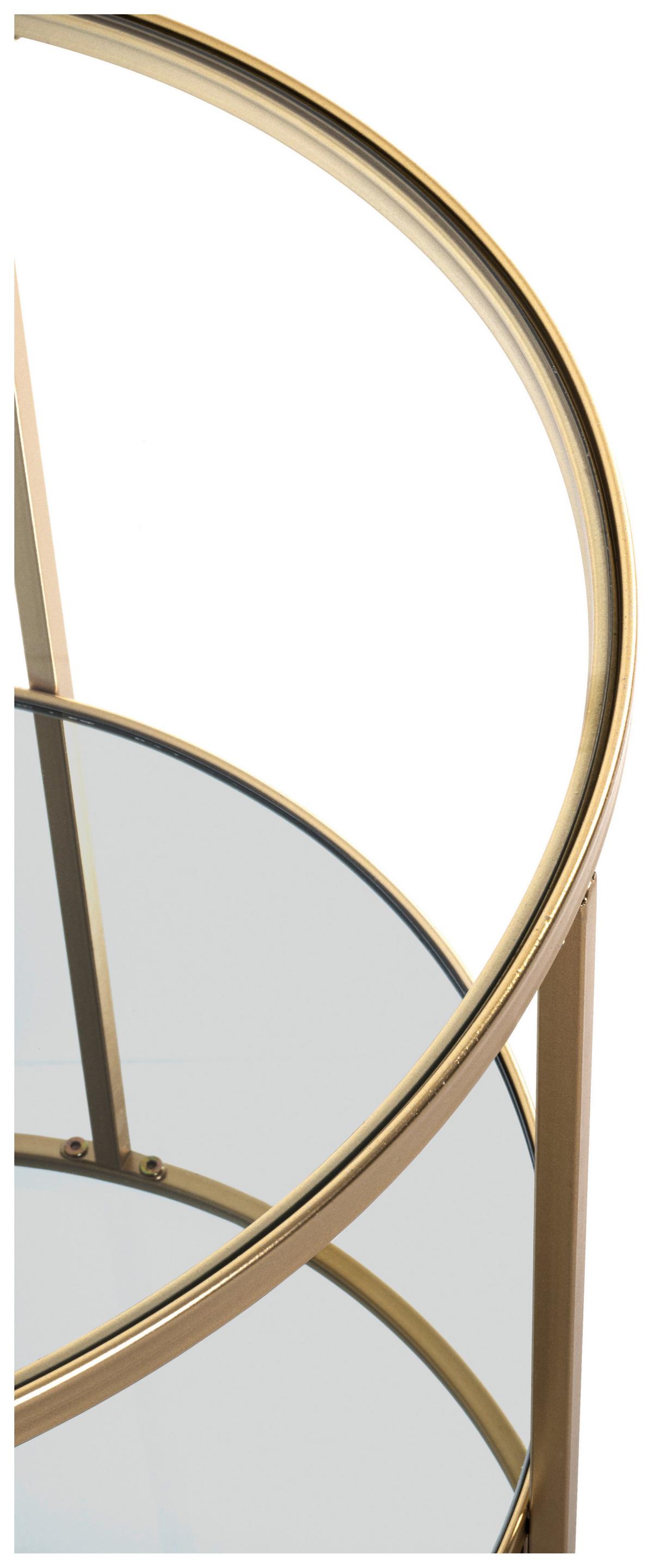 STOLIK KAWOWY PORTO 3 - przejrzysty/kolor złoty, Modern, metal/szkło (60/60/45cm)