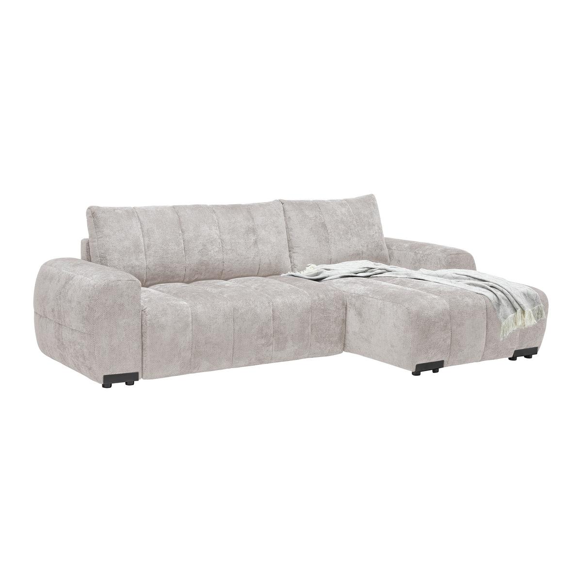 Wohnlandschaft Bolonia Beige - Schwarz Hochglanz/Beige, MODERN, Textil/Metall (273/93/166cm) - Mömax
