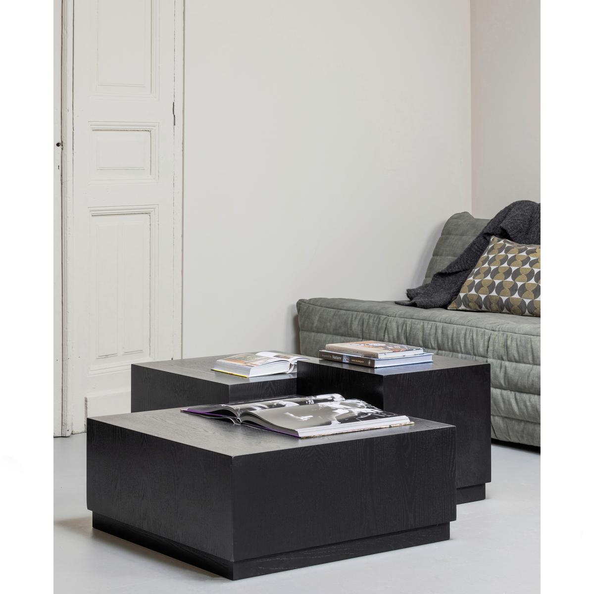 Beistelltisch PIM 3-tlg. Schwarz - Schwarz, Design, Holzwerkstoff - Livetastic
