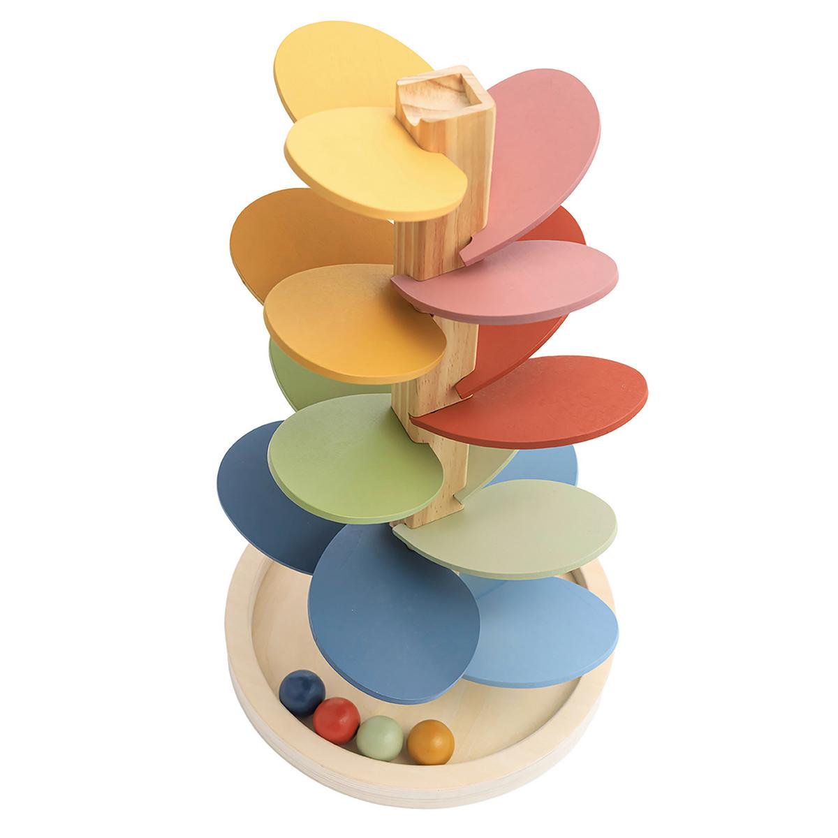 TOR KULKOWY KLANGBAUM - kolor naturalny/różnokolorowy, Basics, materiał drewnopochodny/drewno (22/22/37cm) - My Baby Lou