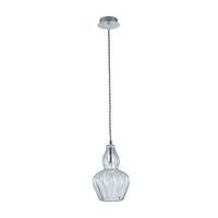 PENDELLEUCHTE EUSTOMA - Transparent/Nickelfarben, Trend, Glas/Metall (16/23cm) - MAYTONI