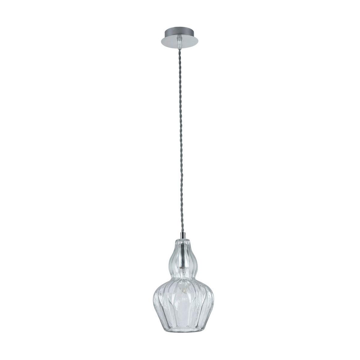 PENDELLEUCHTE EUSTOMA - Transparent/Nickelfarben, Trend, Glas/Metall (16/23cm) - MAYTONI