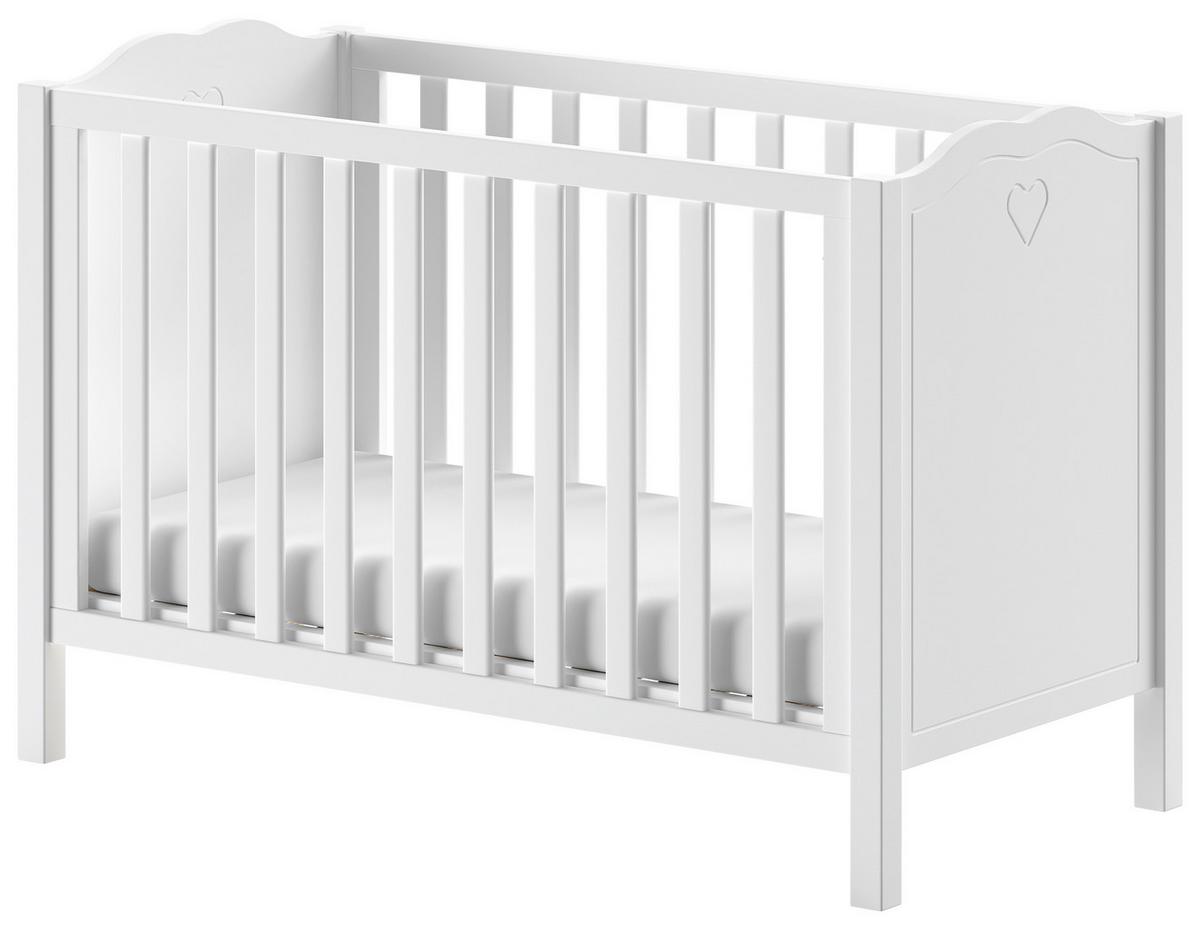 Gitterbett Amori Weiß - Weiß, MODERN, Holz/Holzwerkstoff (60/120cm) - Vipack