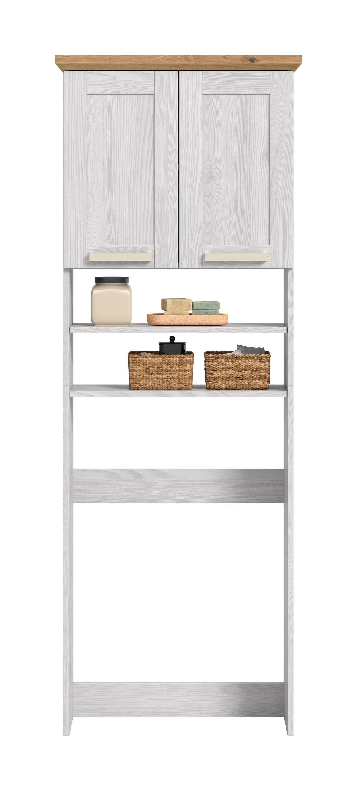 Waschmaschinenschrank Verona Lärchenfarben/Eiche Artisan - Silberfarben/Lärchefarben, Trend, Holzwerkstoff/Kunststoff (68/187/26cm) - MID.YOU