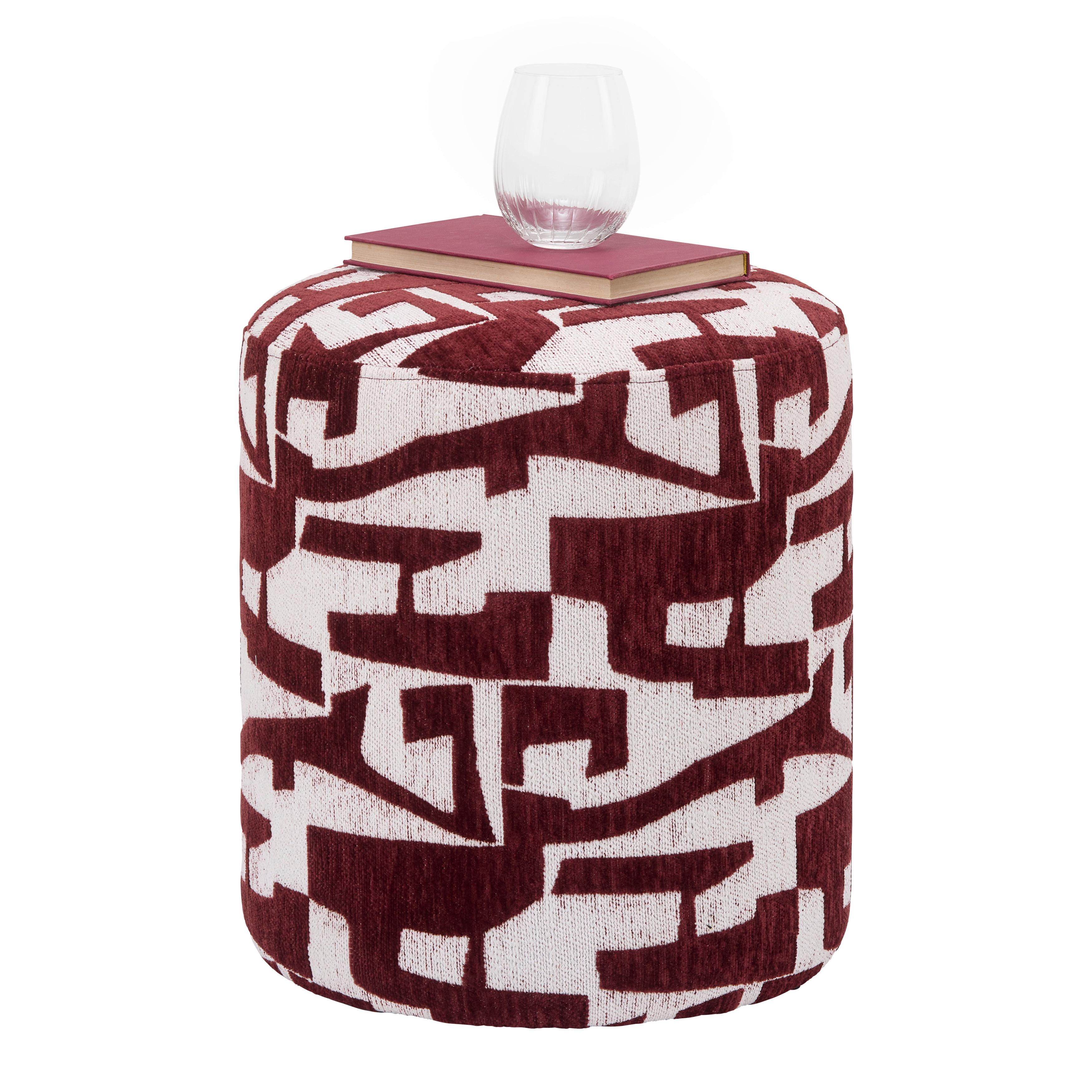 Hocker Marie Weiß/Rotbraun - Rotbraun/Weiß, LIFESTYLE, Holzwerkstoff/Textil (35/40/35cm) - Mömax