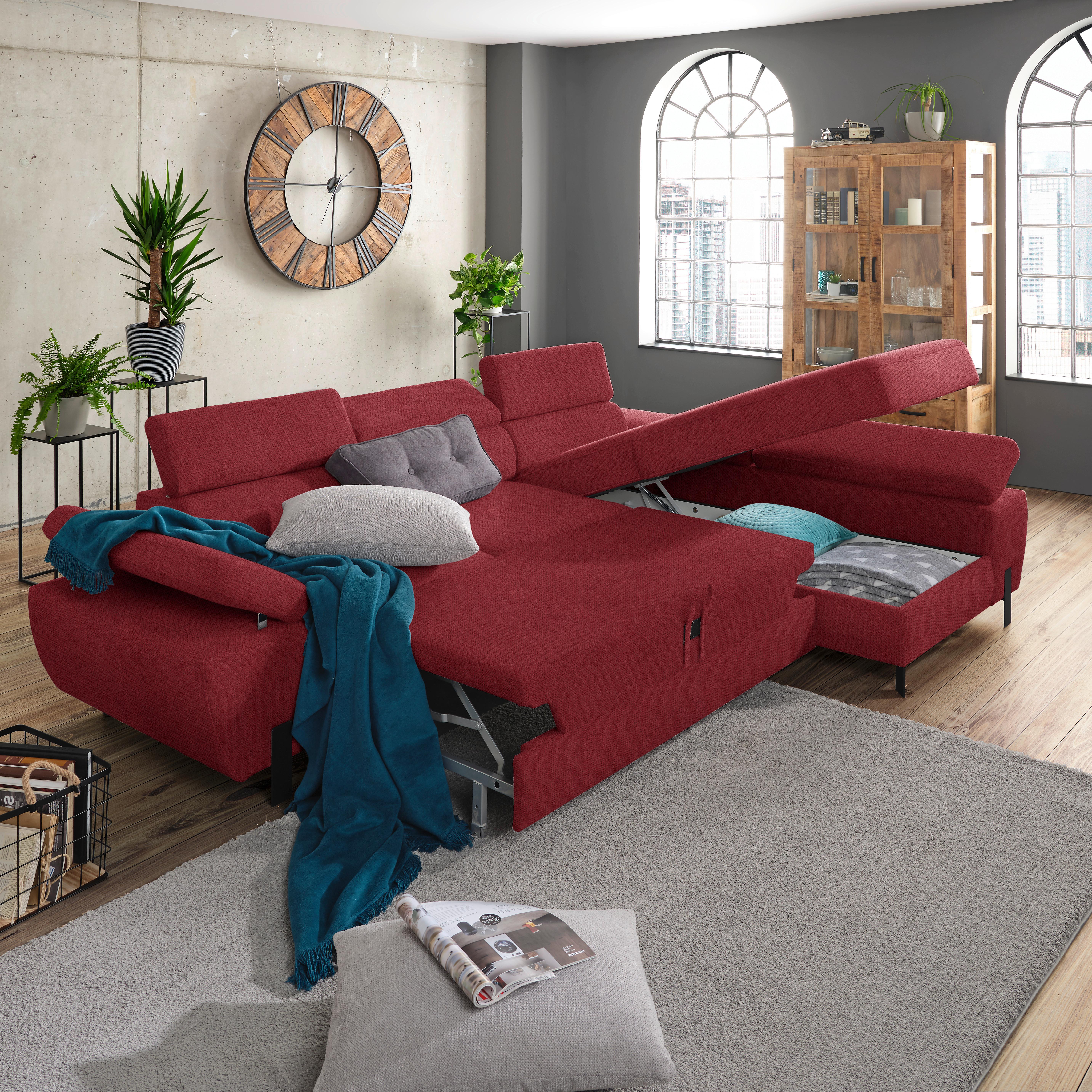 Kutna Garnitura Molina Mini - crna/boje crnog vina, Moderno, drvni materijal/drvo (277/90/189cm) - Mömax