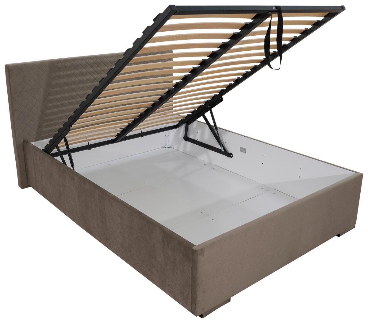 Polsterbett Syntia ca. 120x200 cm Beige - Chromfarben/Beige, MODERN, Holz/Textil (120/200cm) - MID.YOU