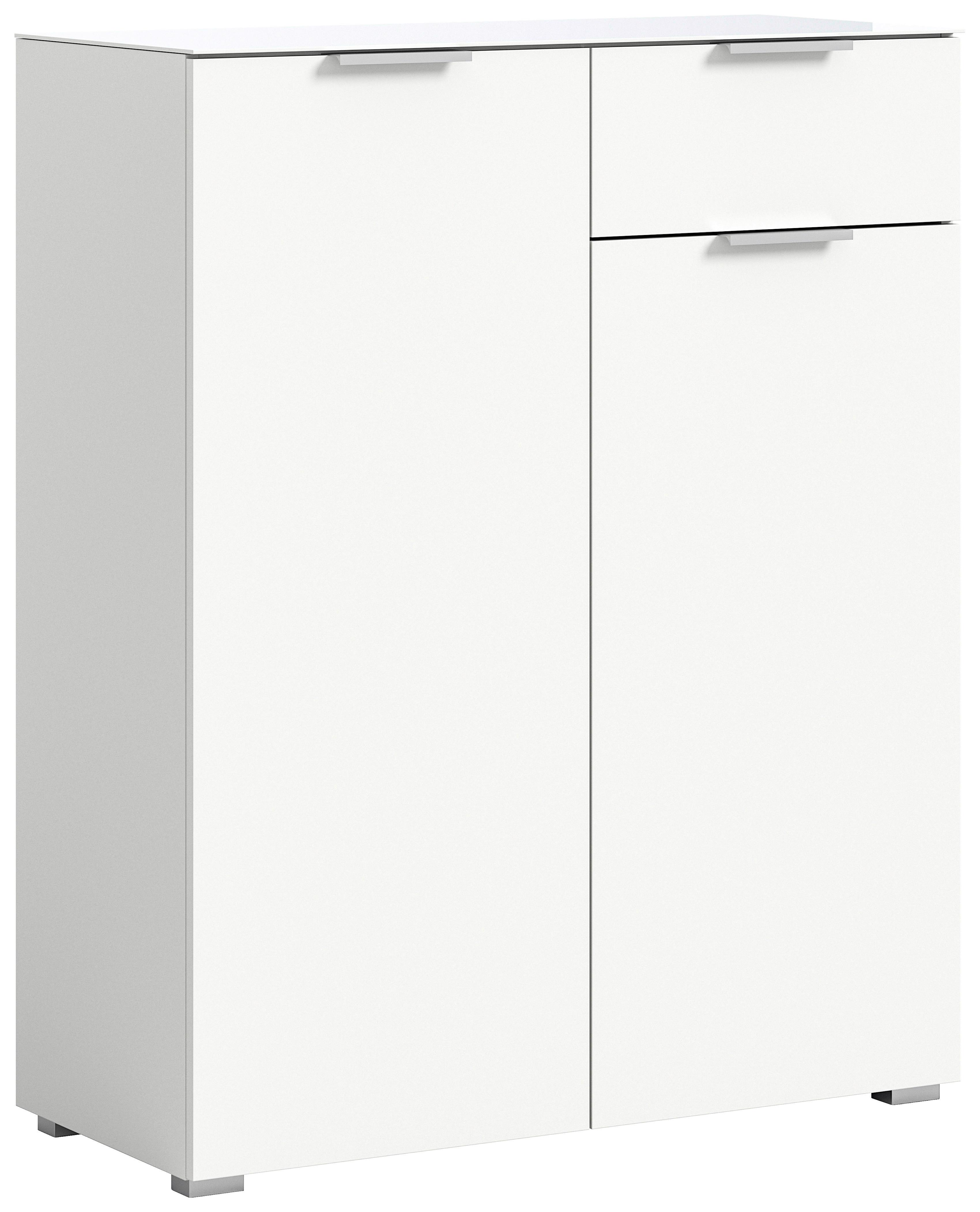 Komoda Ray, Bela - srebrne barve/bela, Design, kovina/umetna masa (90/112/40cm) - Livetastic
